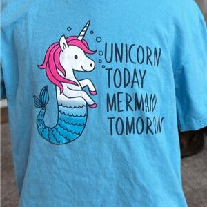 Blue Unicorn Mermaid Kids Tee